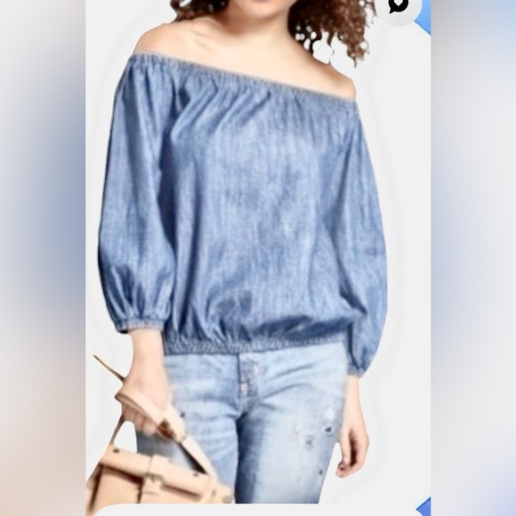 7 For all mankind Off shoulder top M - Picture 1 of 10